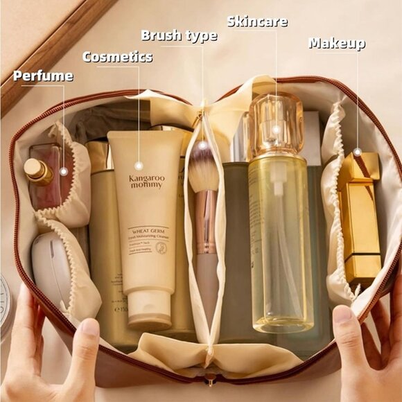 NEW Travel Makeup Bag, Large Capacity Cosmetic Bags for Women, Waterproof - Picture 5 of 8